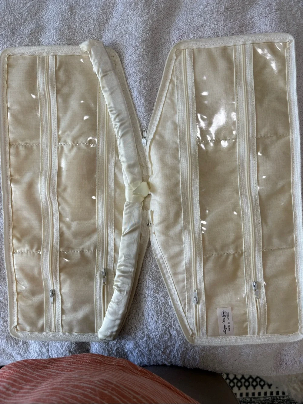 Vintage Satin Padded Hangers & Lingerie Jewelry Travel Organizer Set Pastel